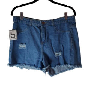 New Distressed Jean Shorts Size XL